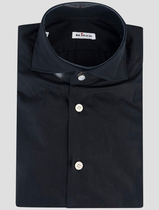 Kiton Black Cotton Shirt