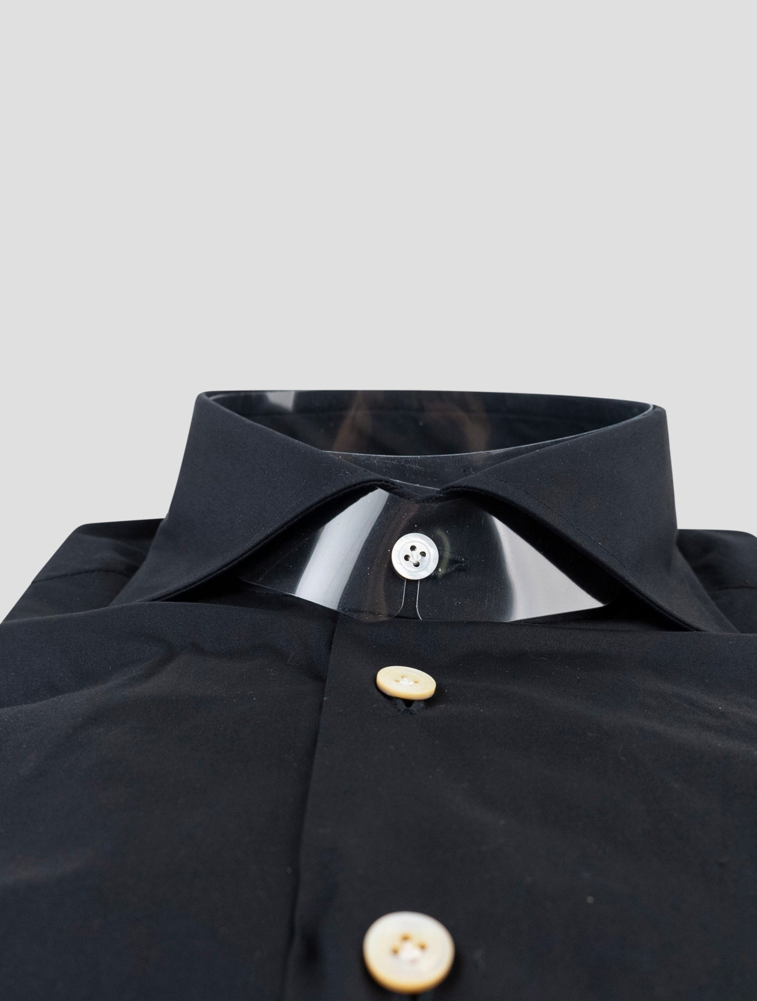 Kiton Black Cotton Shirt