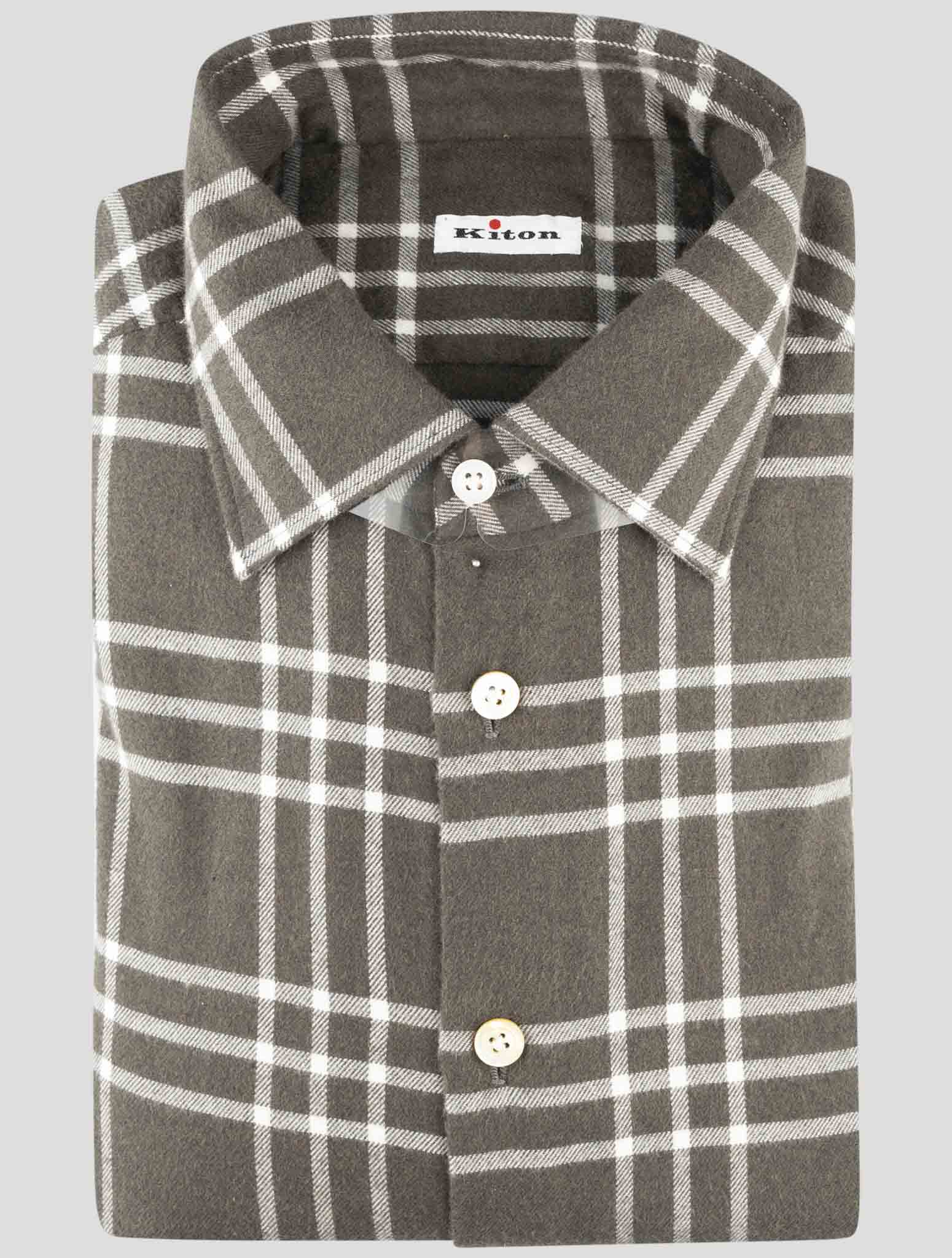 Kiton Brown Cotton Shirt