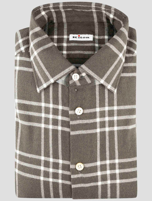 Kiton Brown Cotton Shirt