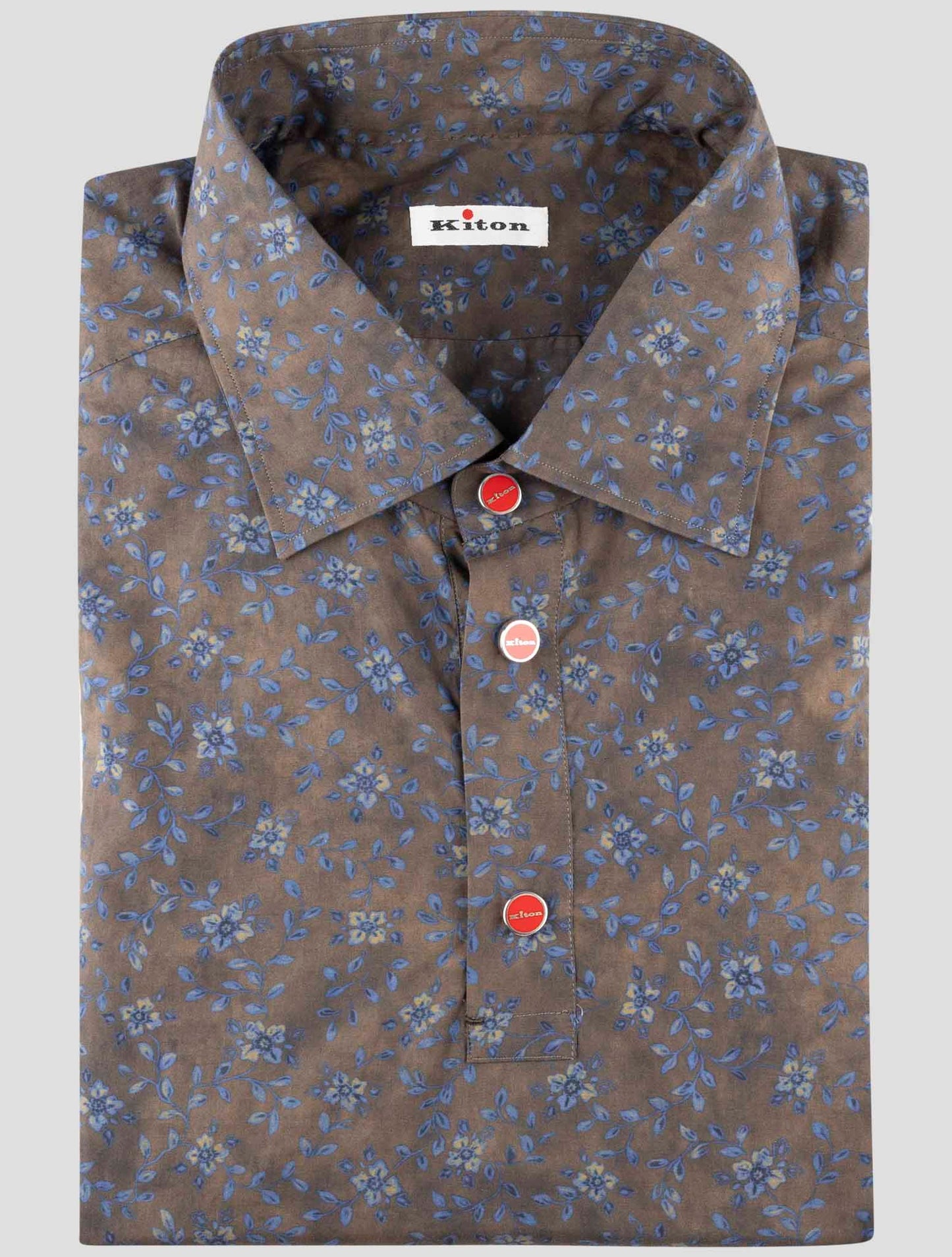Kiton Blue Brown Cotton Sweater Polo