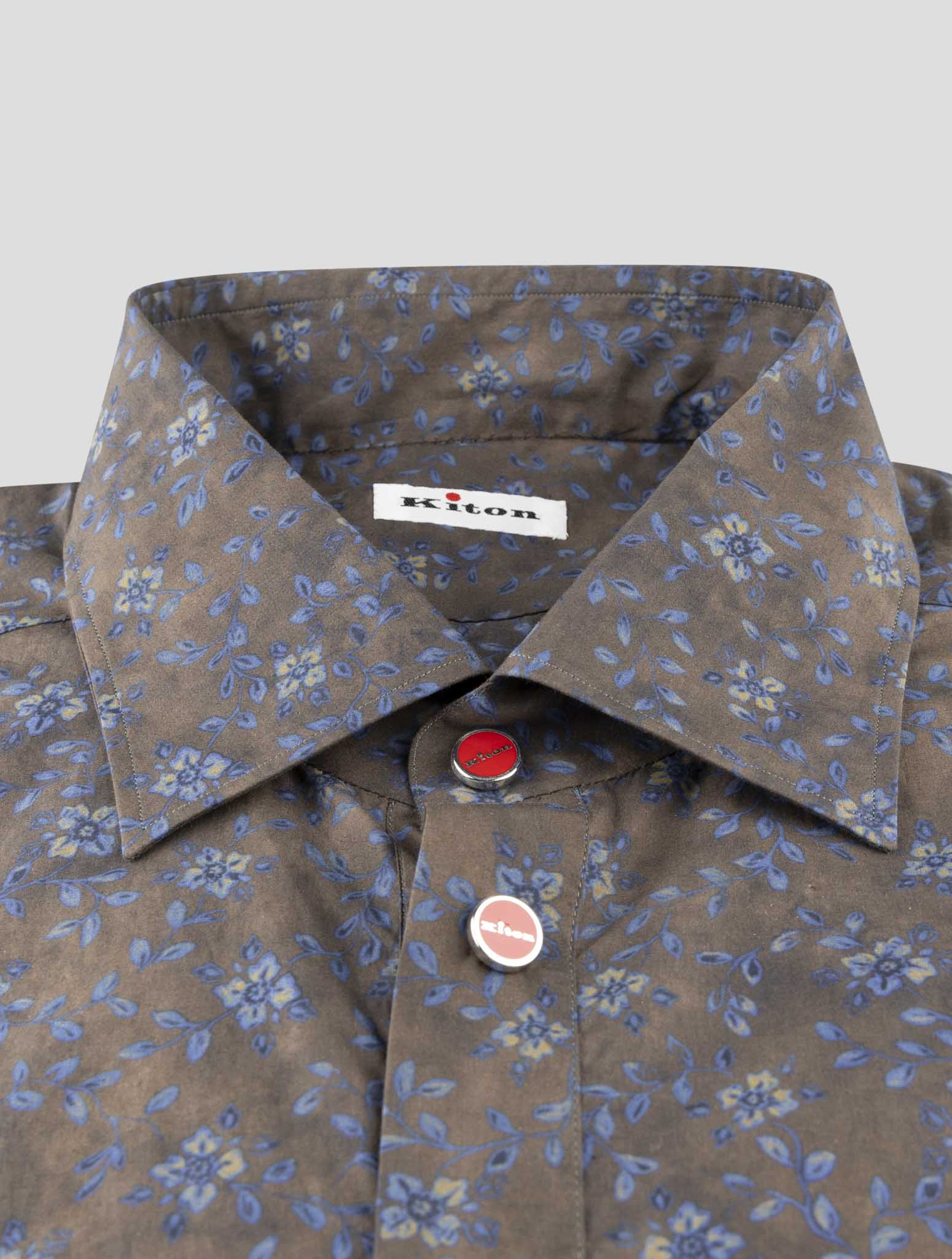 Kiton Blue Brown Cotton Sweater Polo