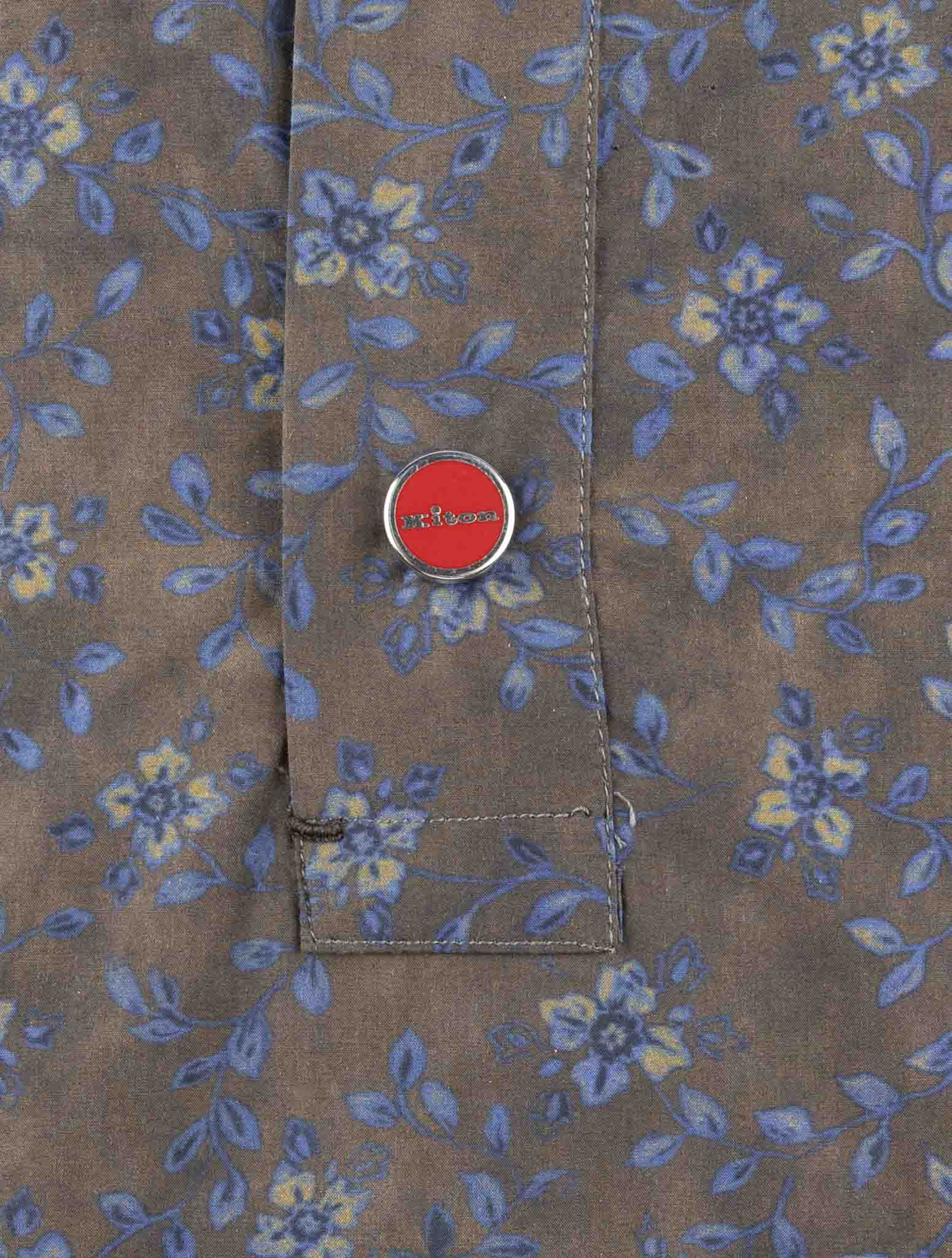 Kiton Blue Brown Cotton Sweater Polo