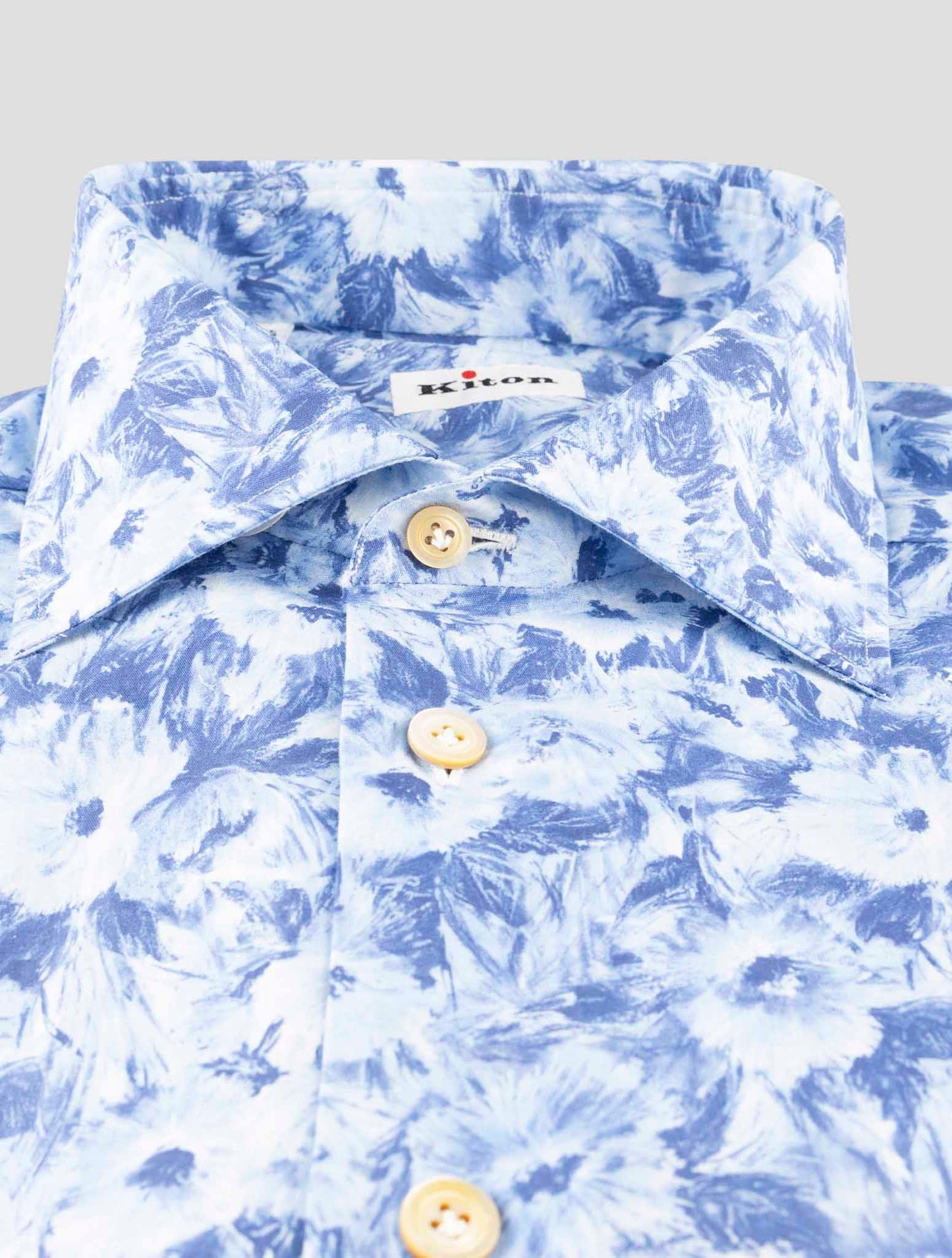 Kiton Blue Cotton Ea Shirt