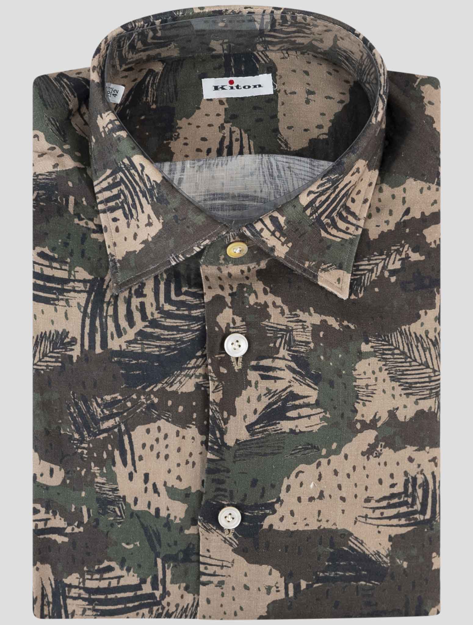 Kiton Green Linen Shirt