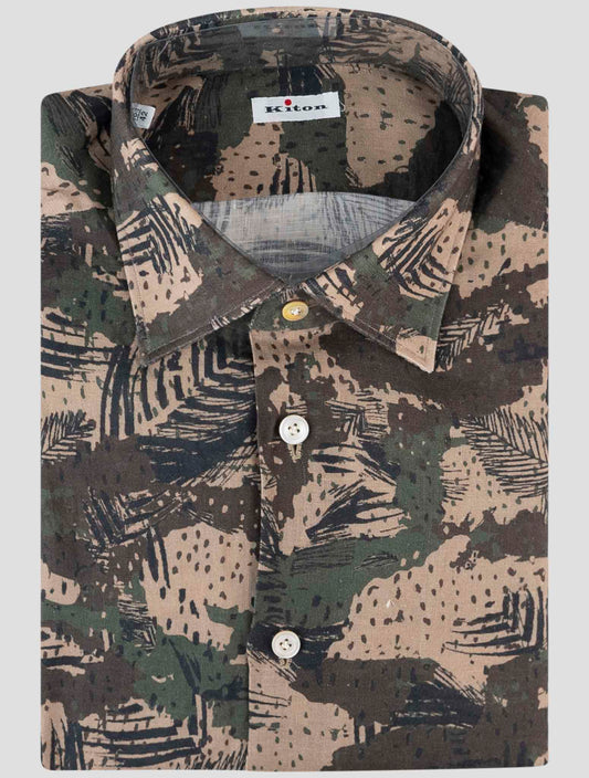 Kiton Green Linen Shirt