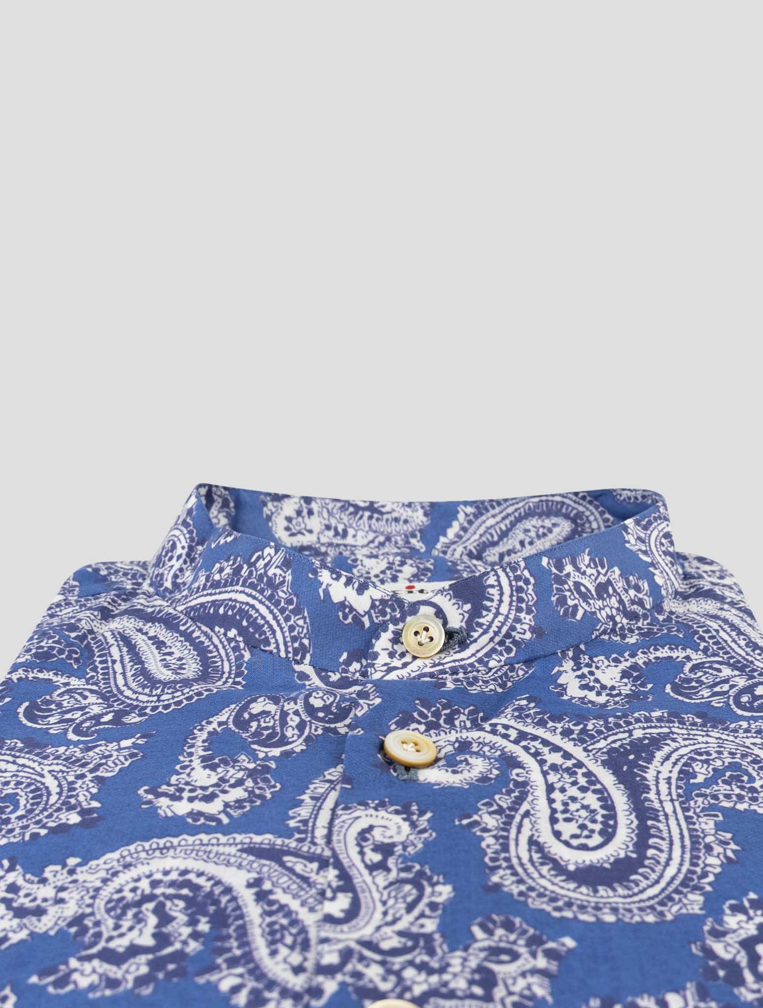 Kiton Blue Beige Cotton Shirt