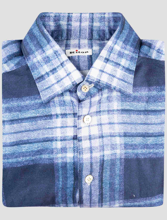 Kiton Blue Cotton Shirt
