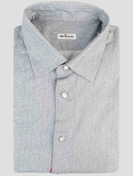 Kiton Gray Cotton Shirt