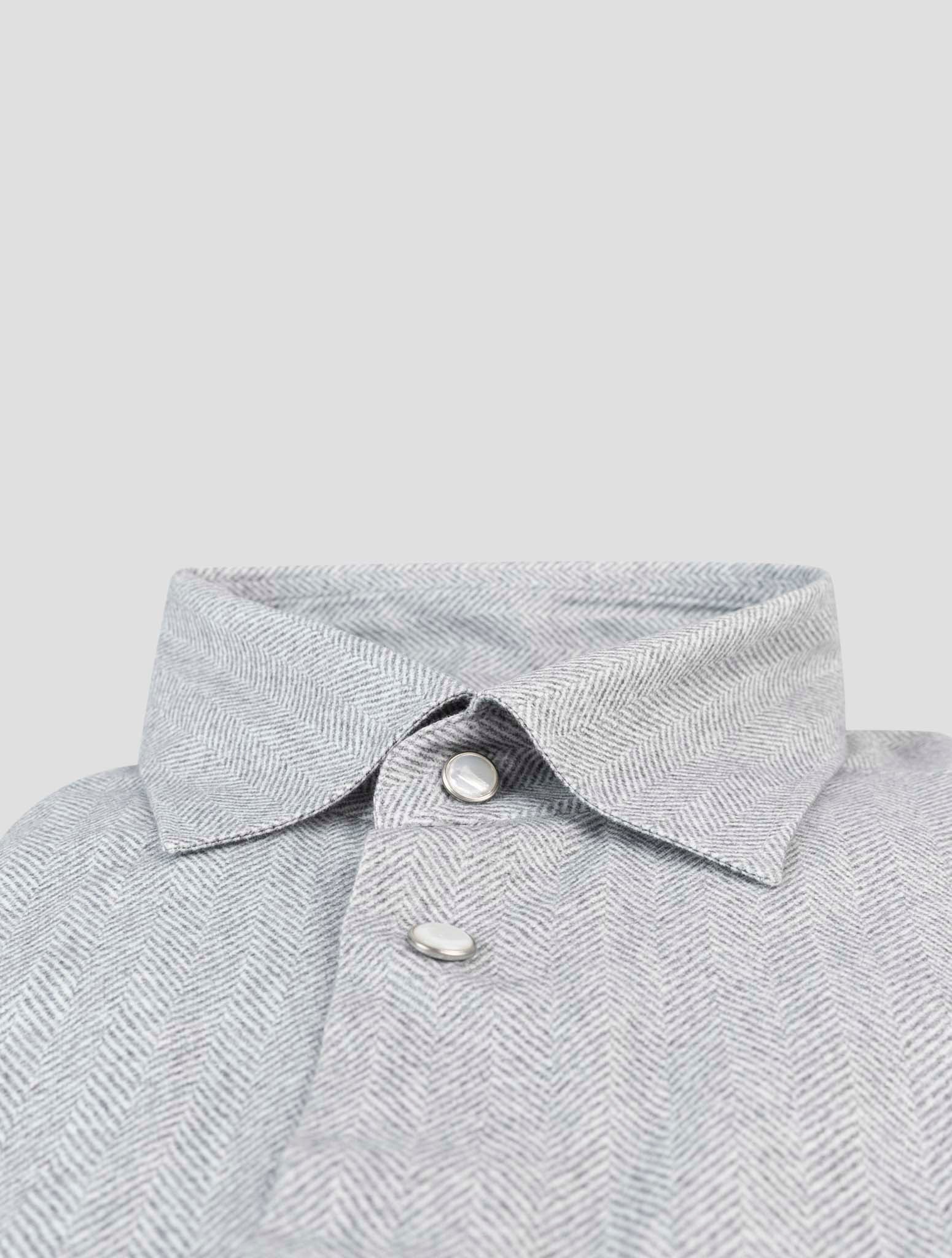 Kiton Gray Cotton Shirt