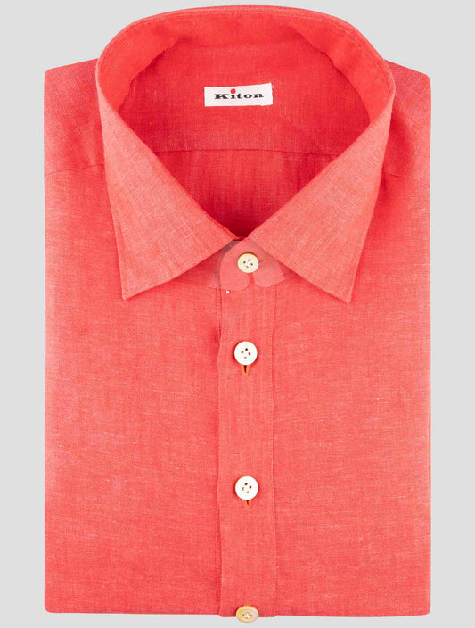 Kiton Red Linen Shirt