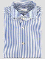 Kiton Blue White Cotton Shirt