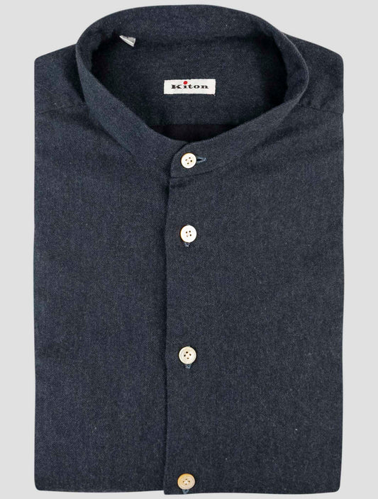 Kiton Blue Cotton Shirt