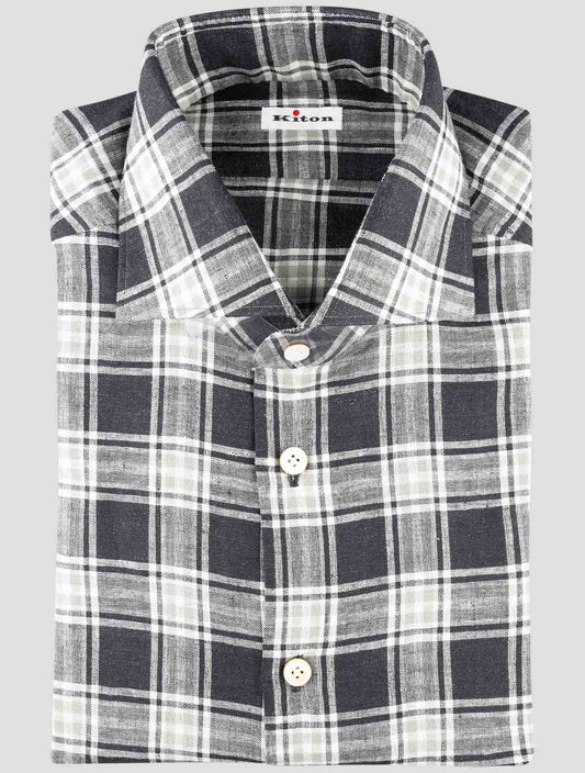Kiton Multicolor Linen Ea Pl Shirt