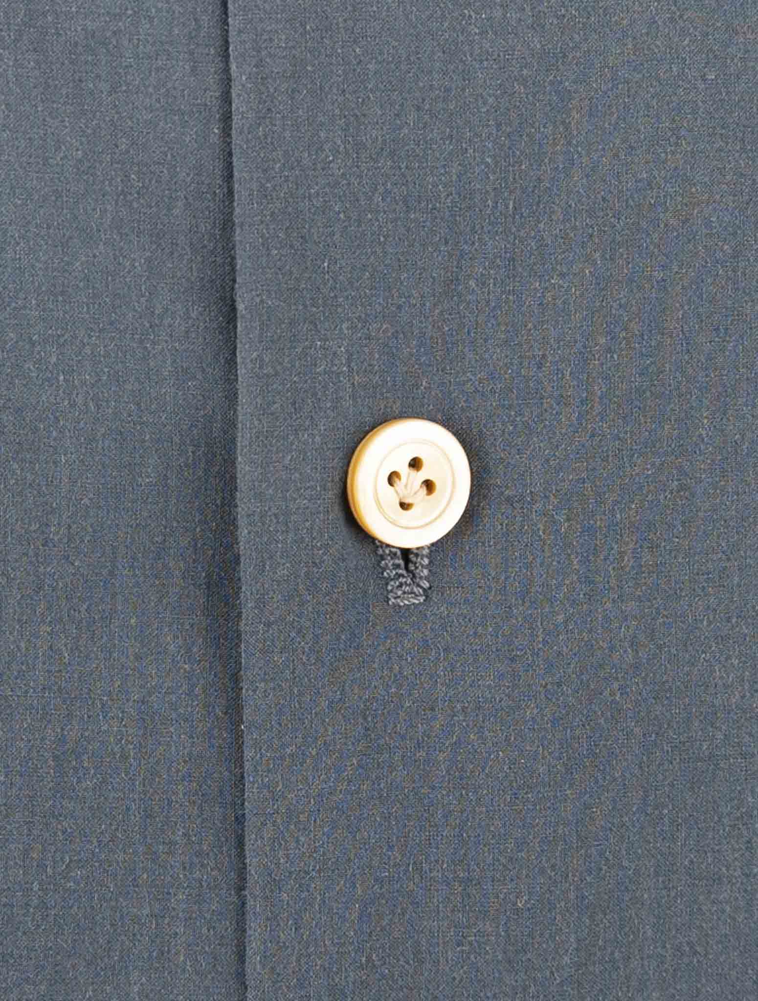 Kiton Blue Cotton Shirt