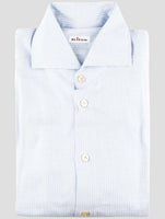 Kiton Blue White Cotton Shirt