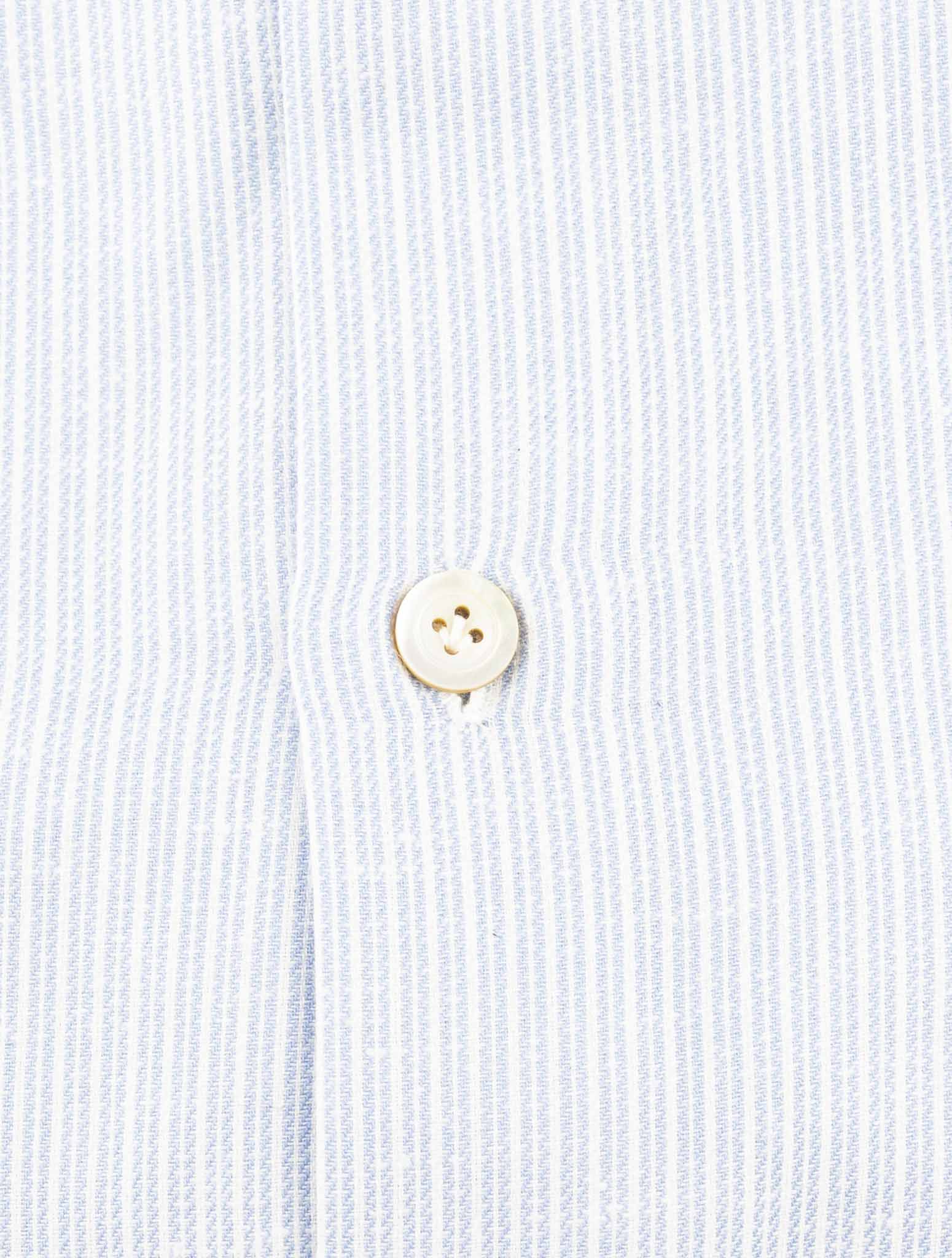 Kiton Blue White Cotton Shirt