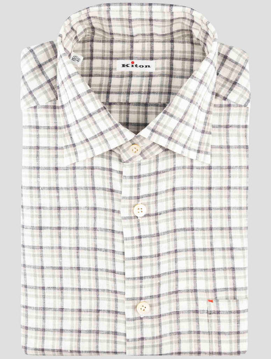 Kiton Multicolor Linen Pl Ea Shirt