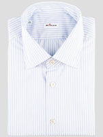 Kiton Blue White Cotton Shirt