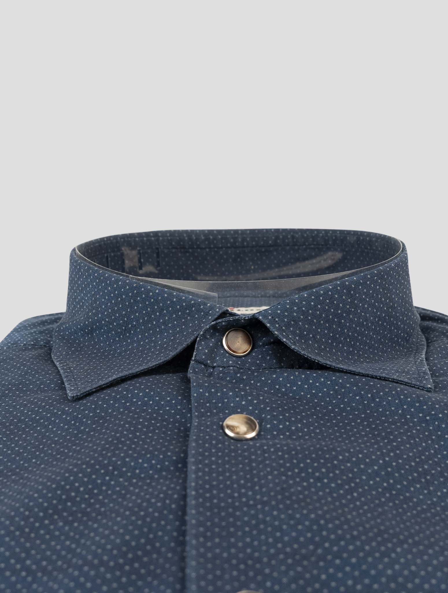 Kiton Blue Cotton Shirt