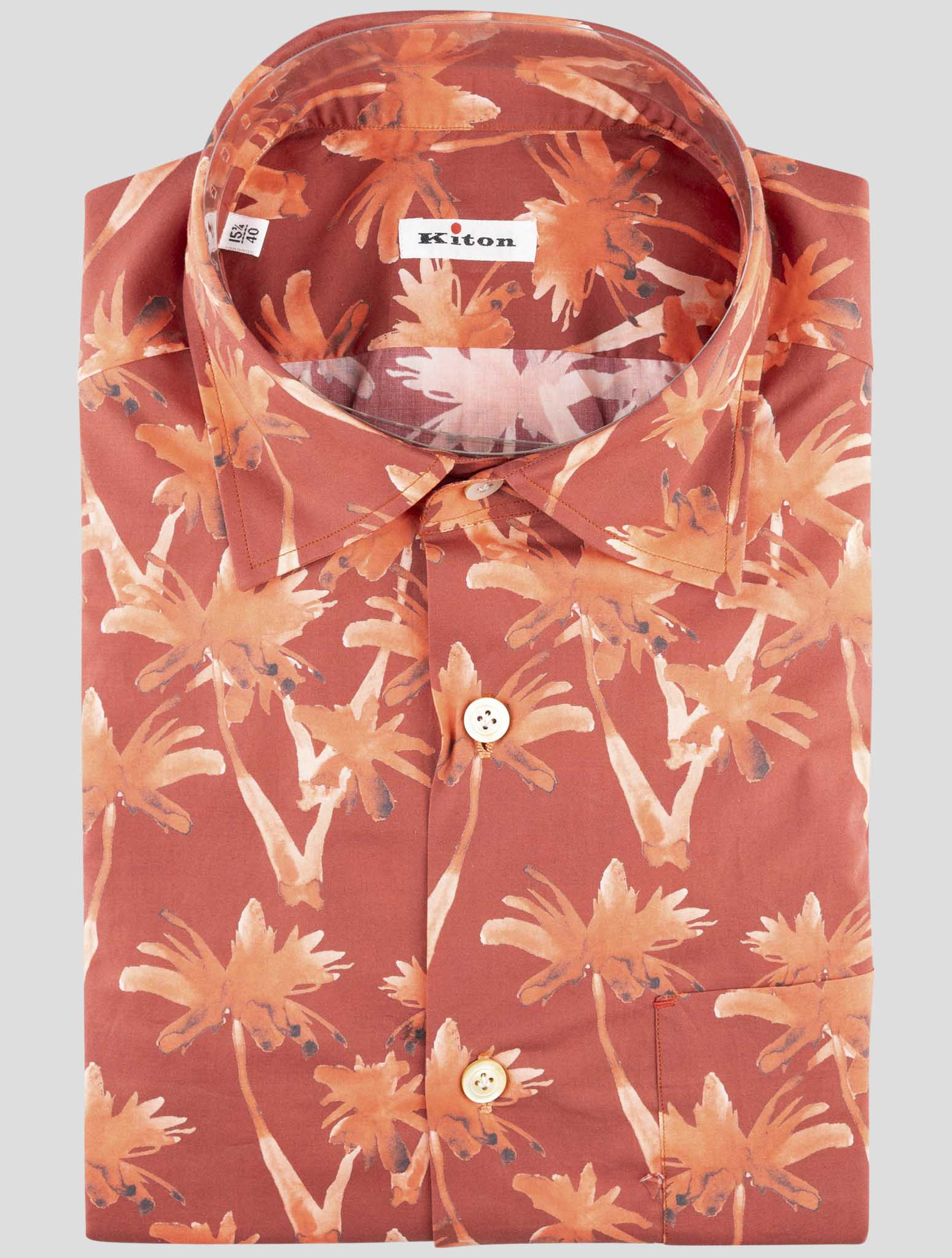 Kiton Burgundy Cotton Shirt