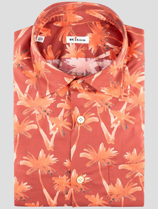 Kiton Burgundy Cotton Shirt