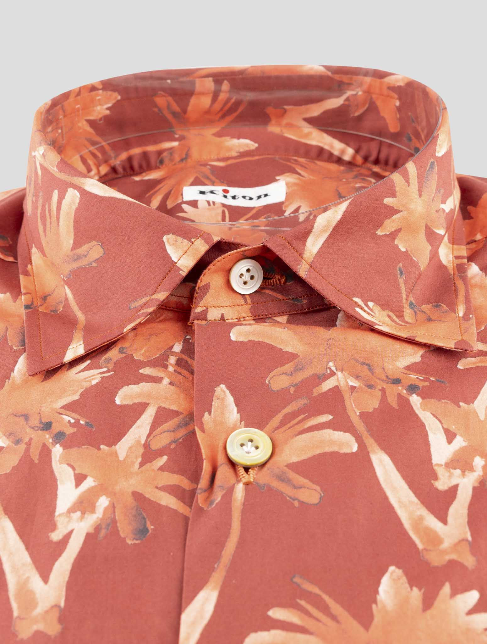 Kiton Burgundy Cotton Shirt