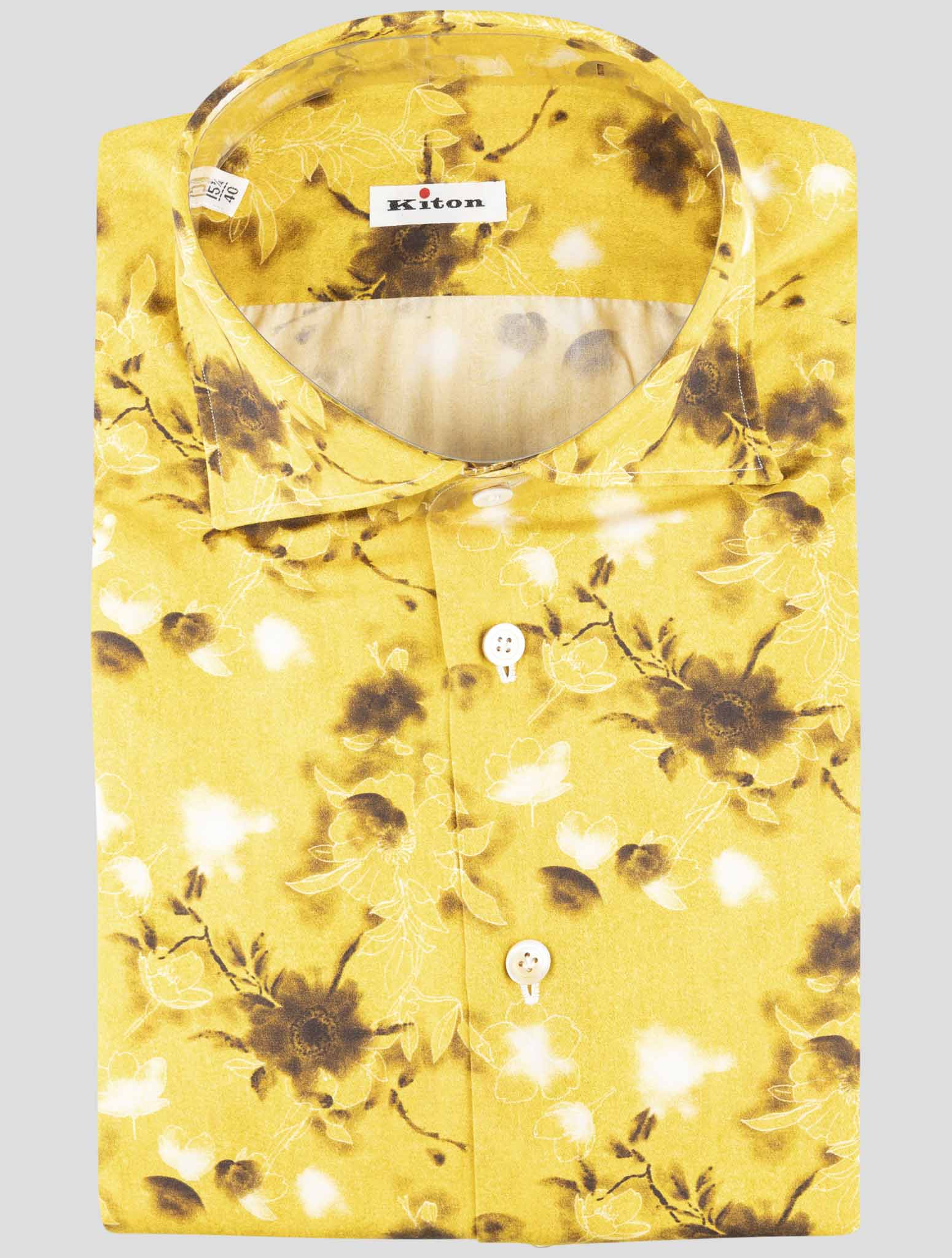Kiton Yellow Cotton Shirt