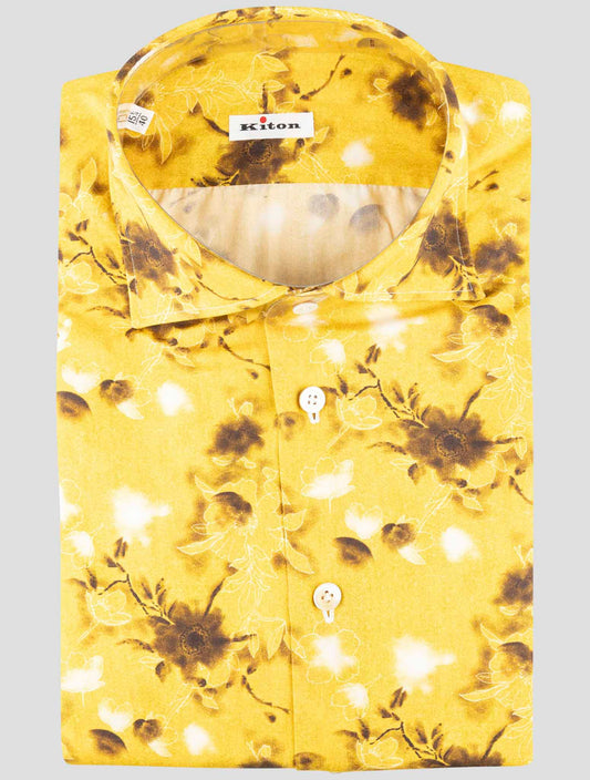 Kiton Yellow Cotton Shirt