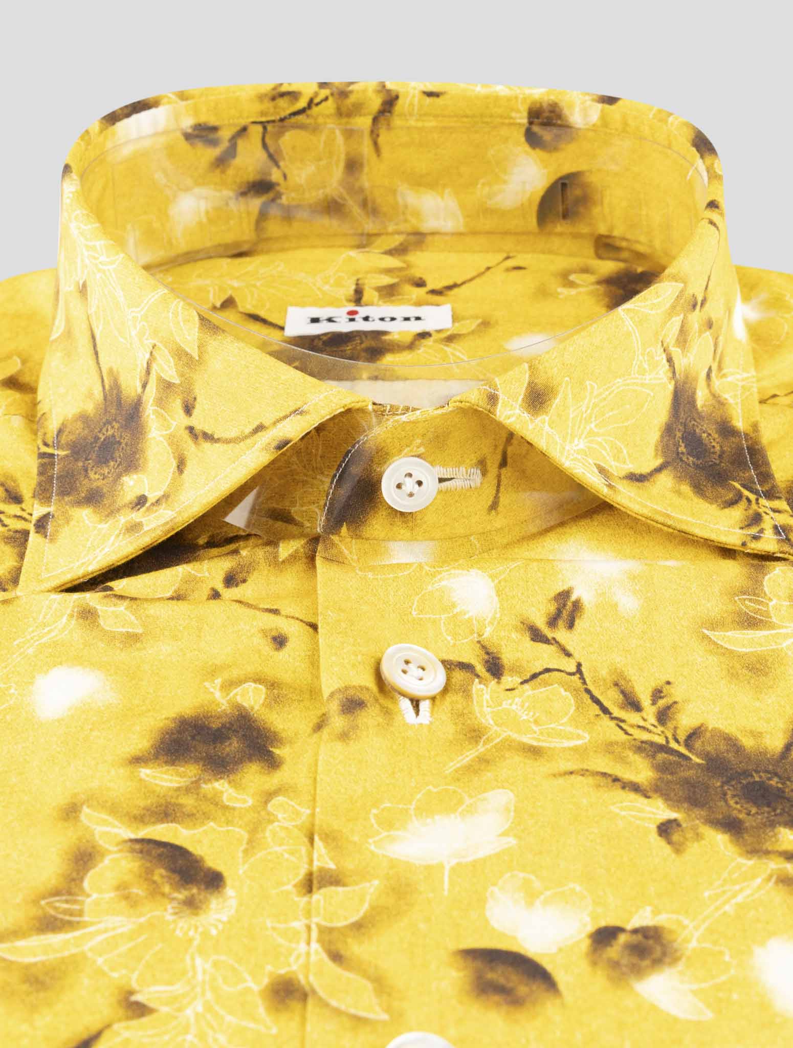Kiton Yellow Cotton Shirt