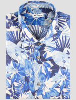 Kiton Blue Linen Shirt