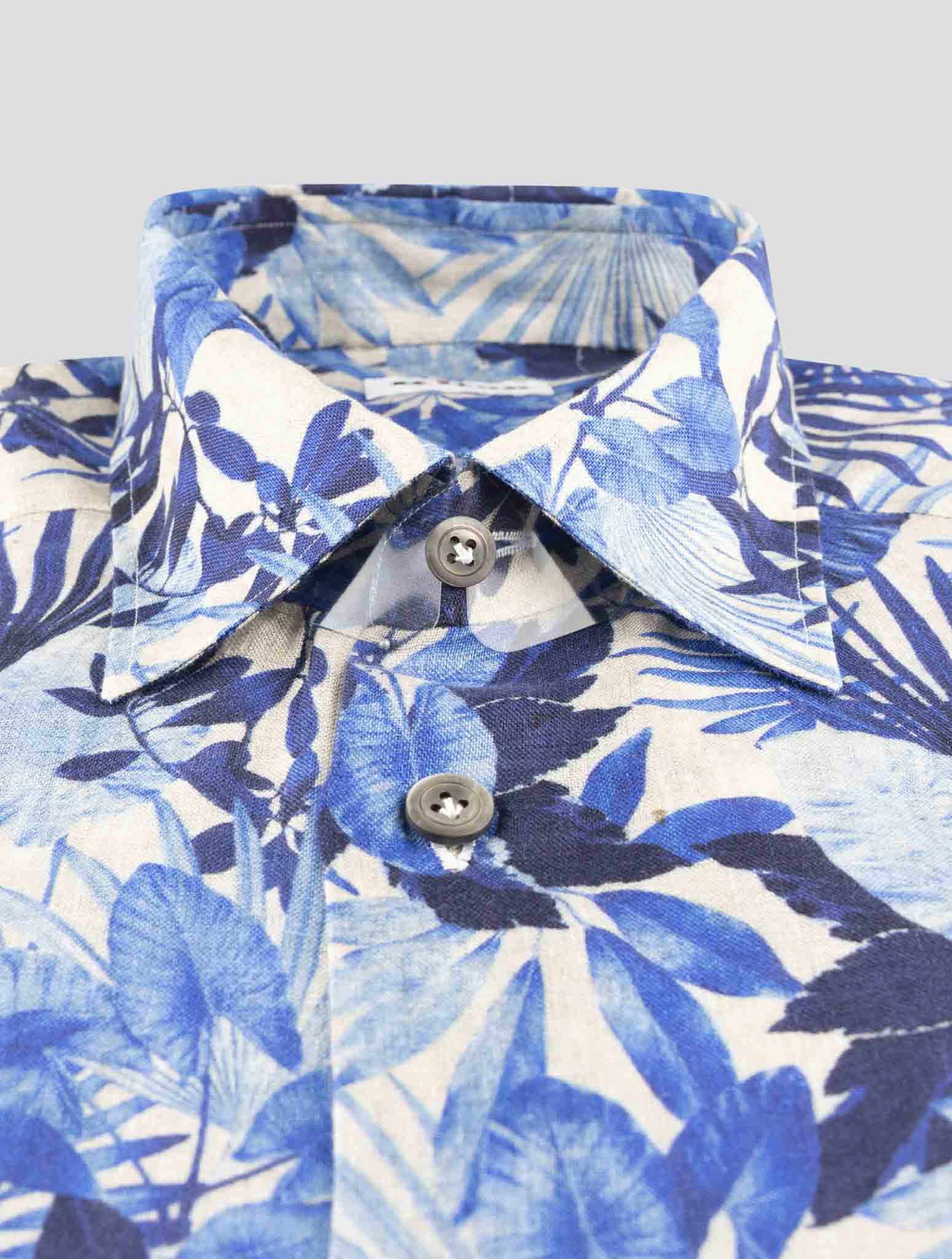 Kiton Blue Linen Shirt
