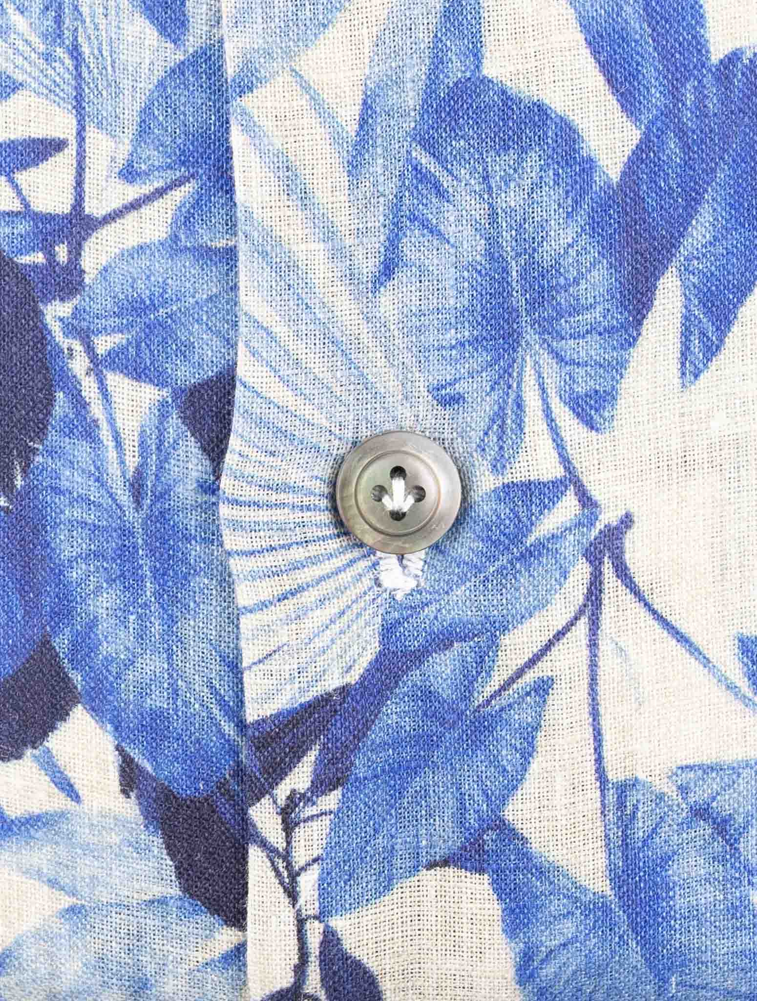 Kiton Blue Linen Shirt