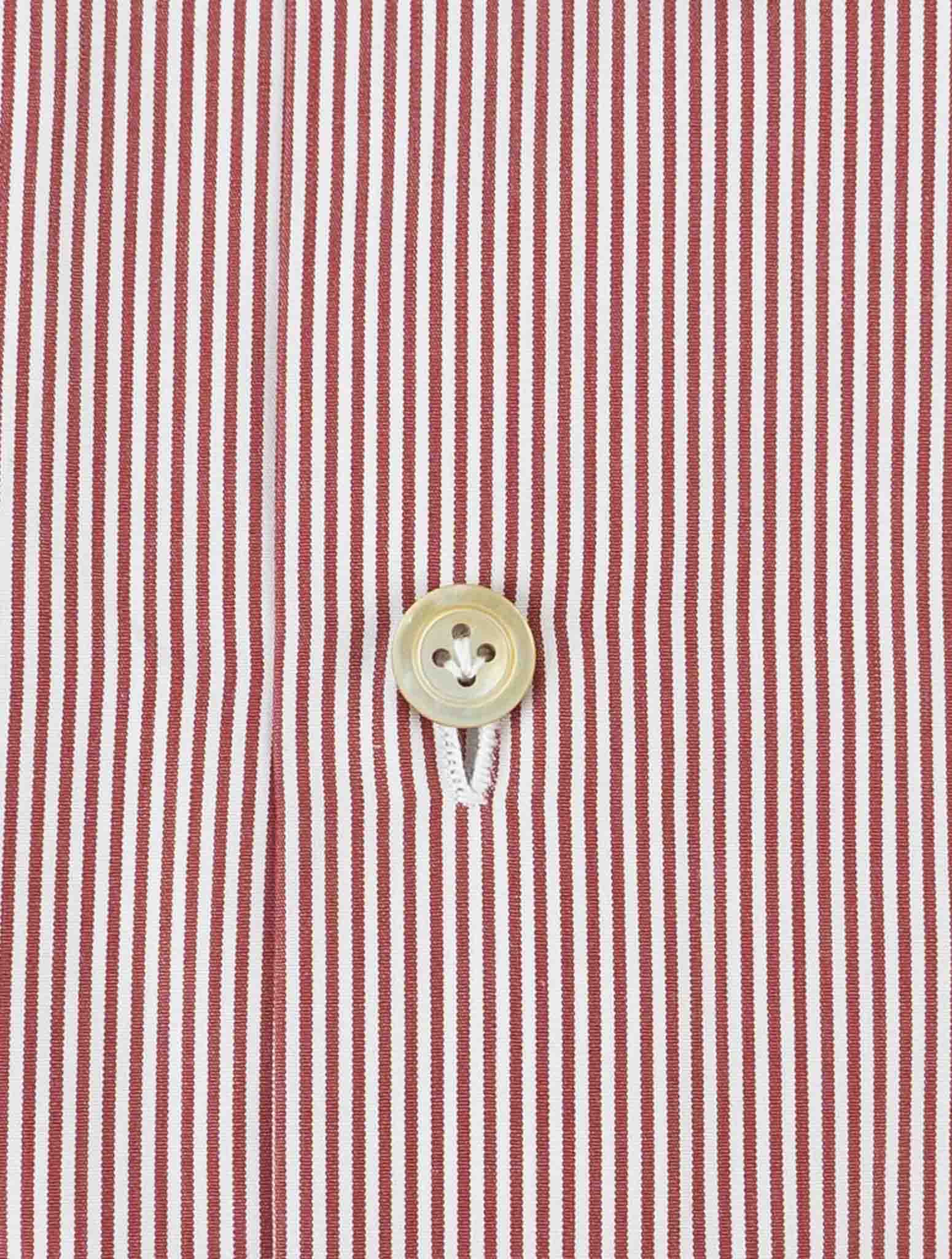 Kiton Red White Cotton Shirt