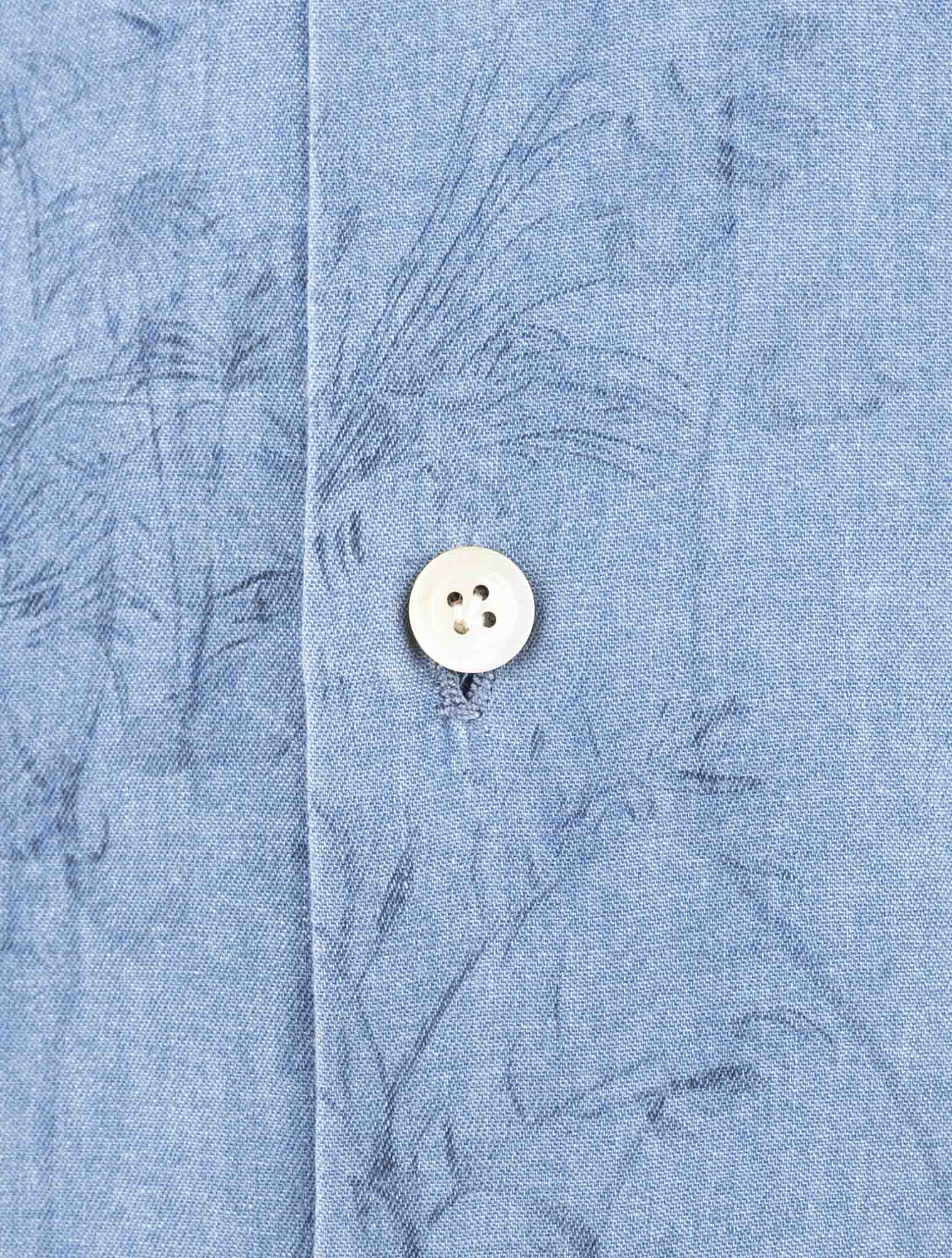 Kiton Blue Cotton Shirt