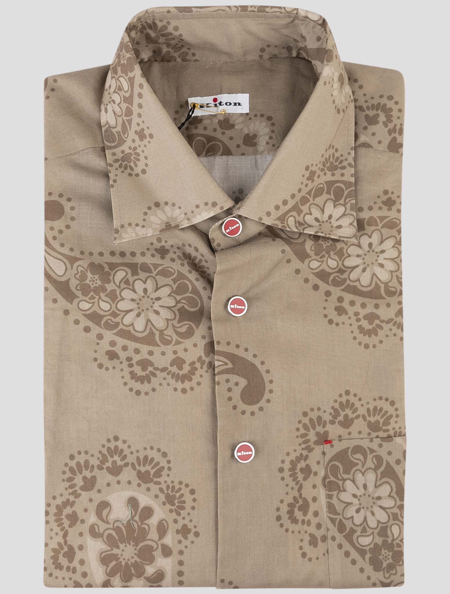 Kiton Brown Cotton Shirt