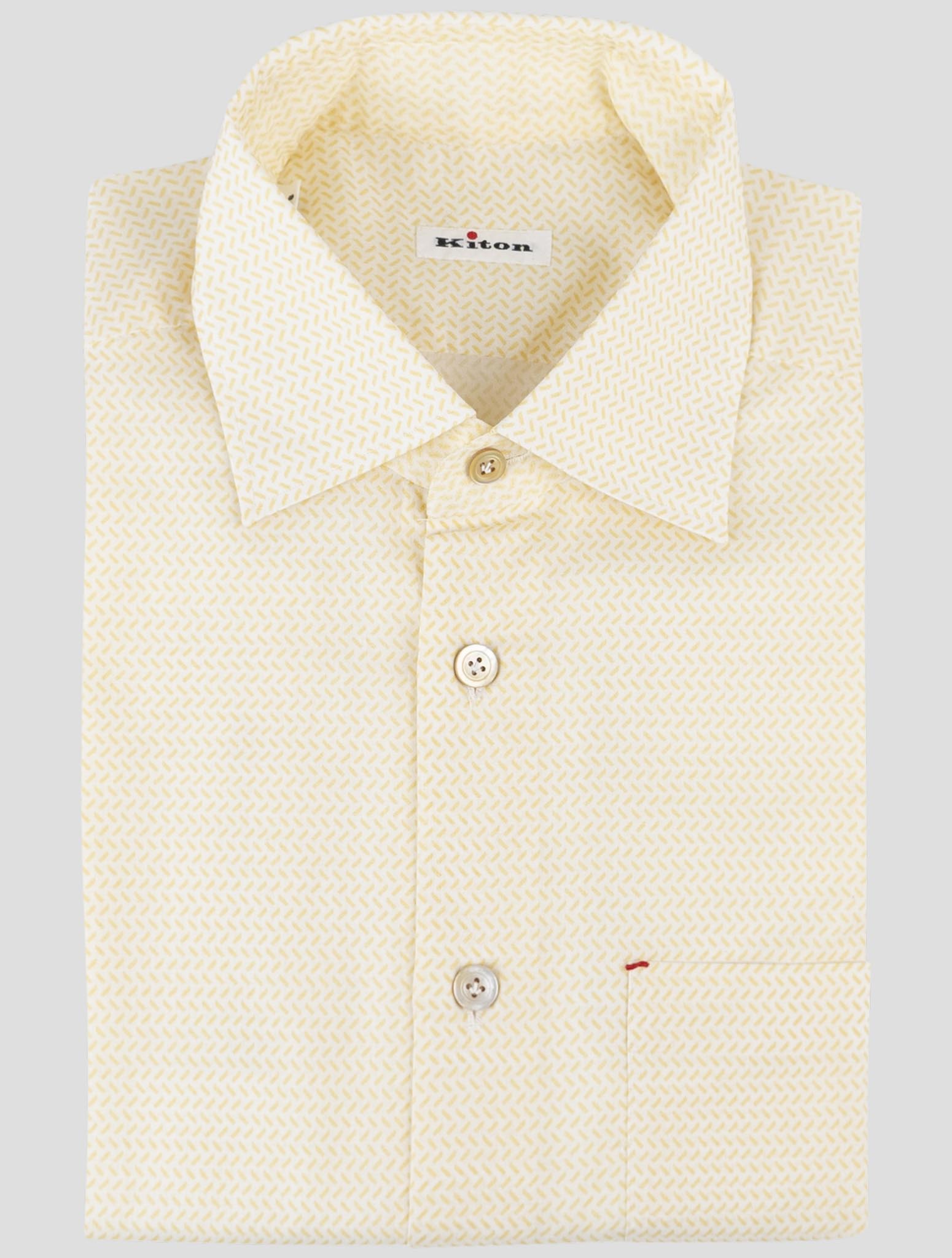 Kiton Yellow White Cotton Shirt