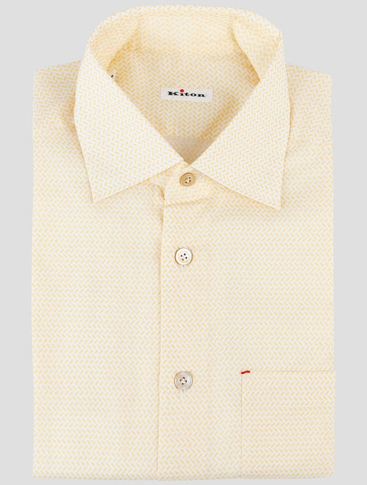 Kiton Yellow White Cotton Shirt