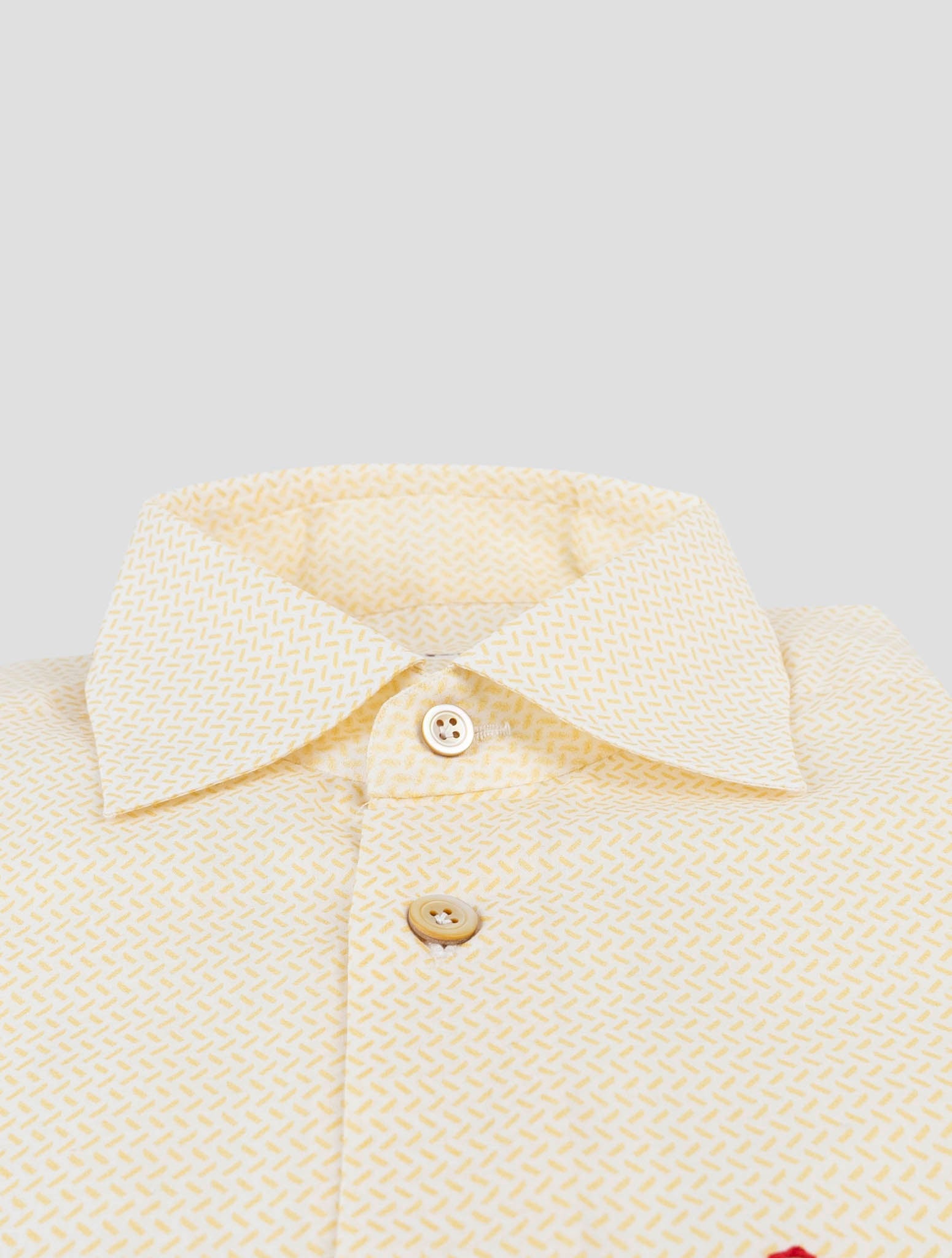 Kiton Yellow White Cotton Shirt