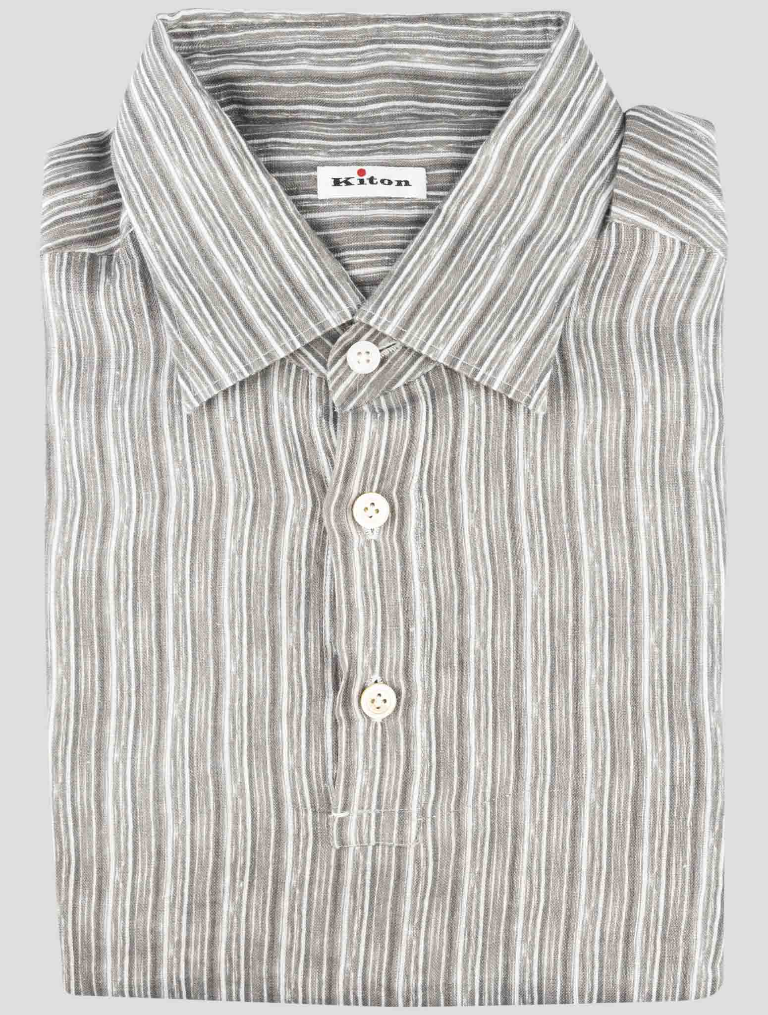 Kiton Gray Cotton Sweater Polo