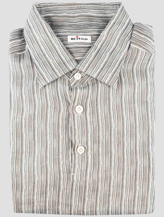 Kiton Gray Cotton Sweater Polo