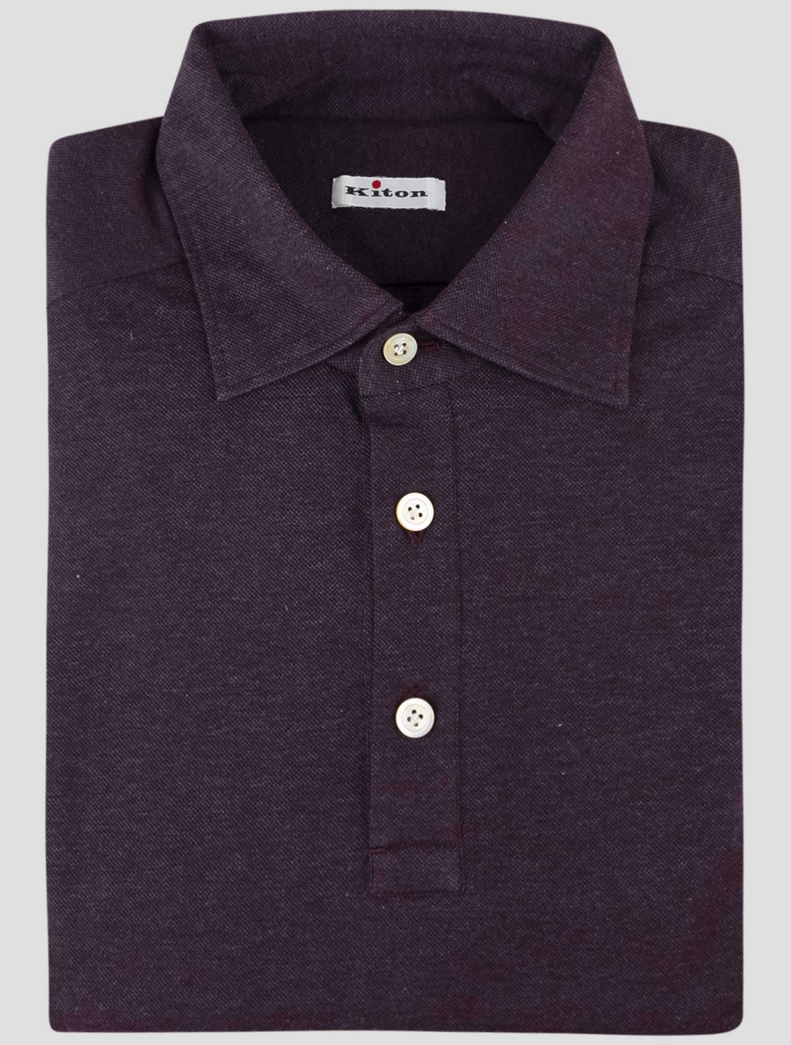 Kiton Burgundy Cotton Sweater Polo