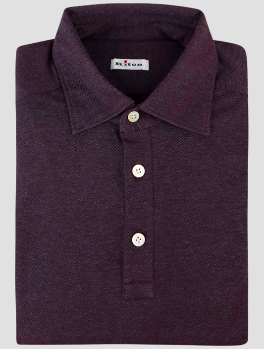 Kiton Burgundy Cotton Sweater Polo