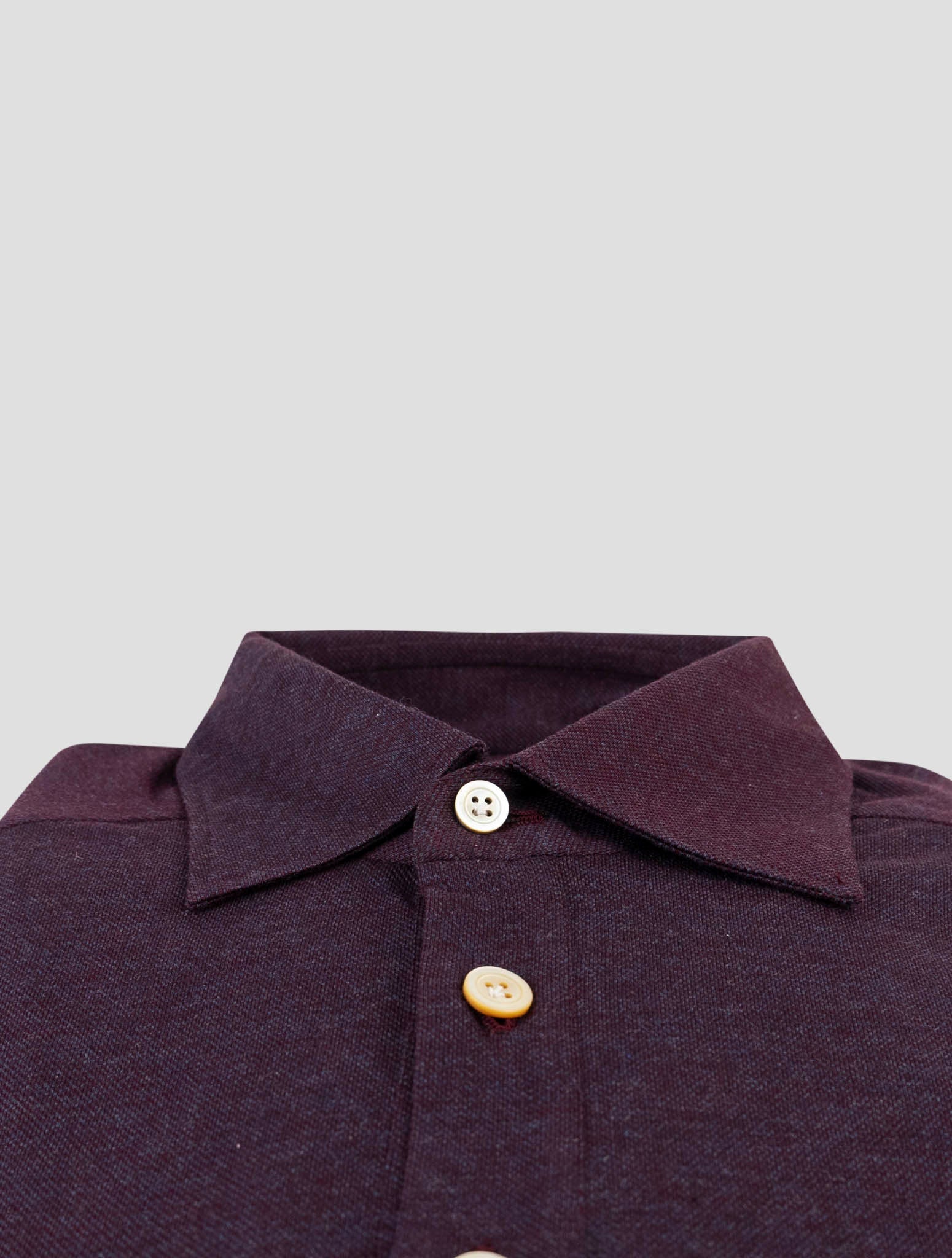 Kiton Burgundy Cotton Sweater Polo