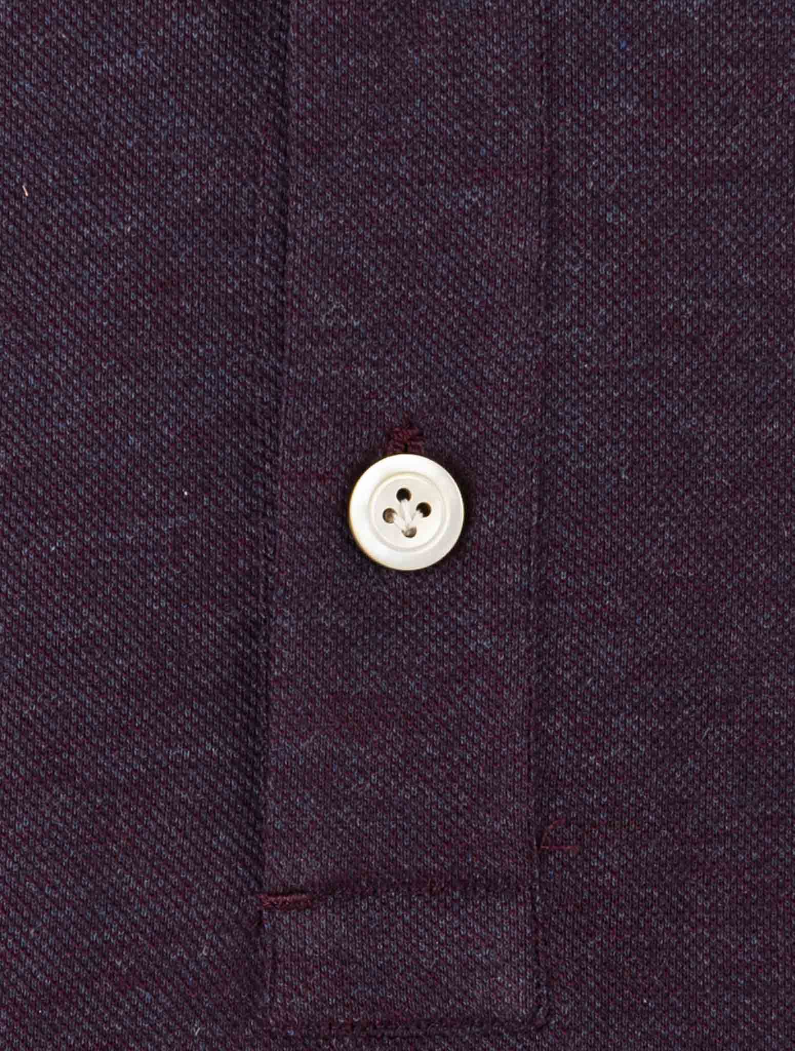 Kiton Burgundy Cotton Sweater Polo