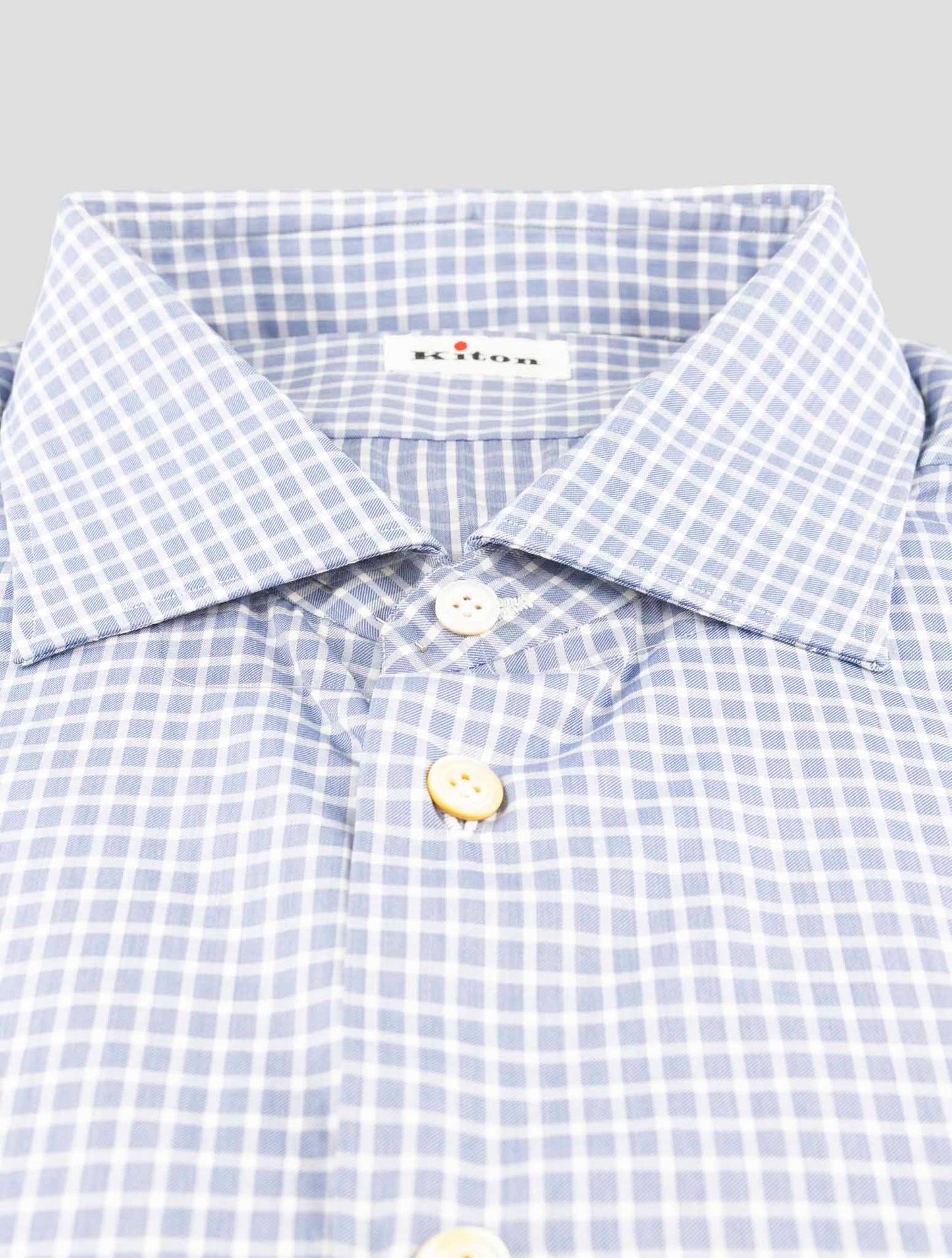 Kiton Blue Cotton Shirt