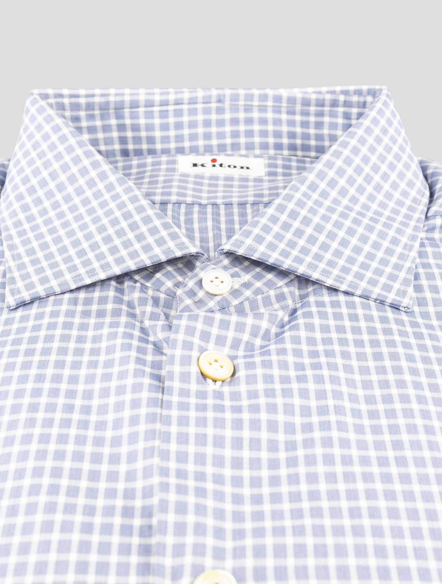 Kiton Blue Cotton Shirt