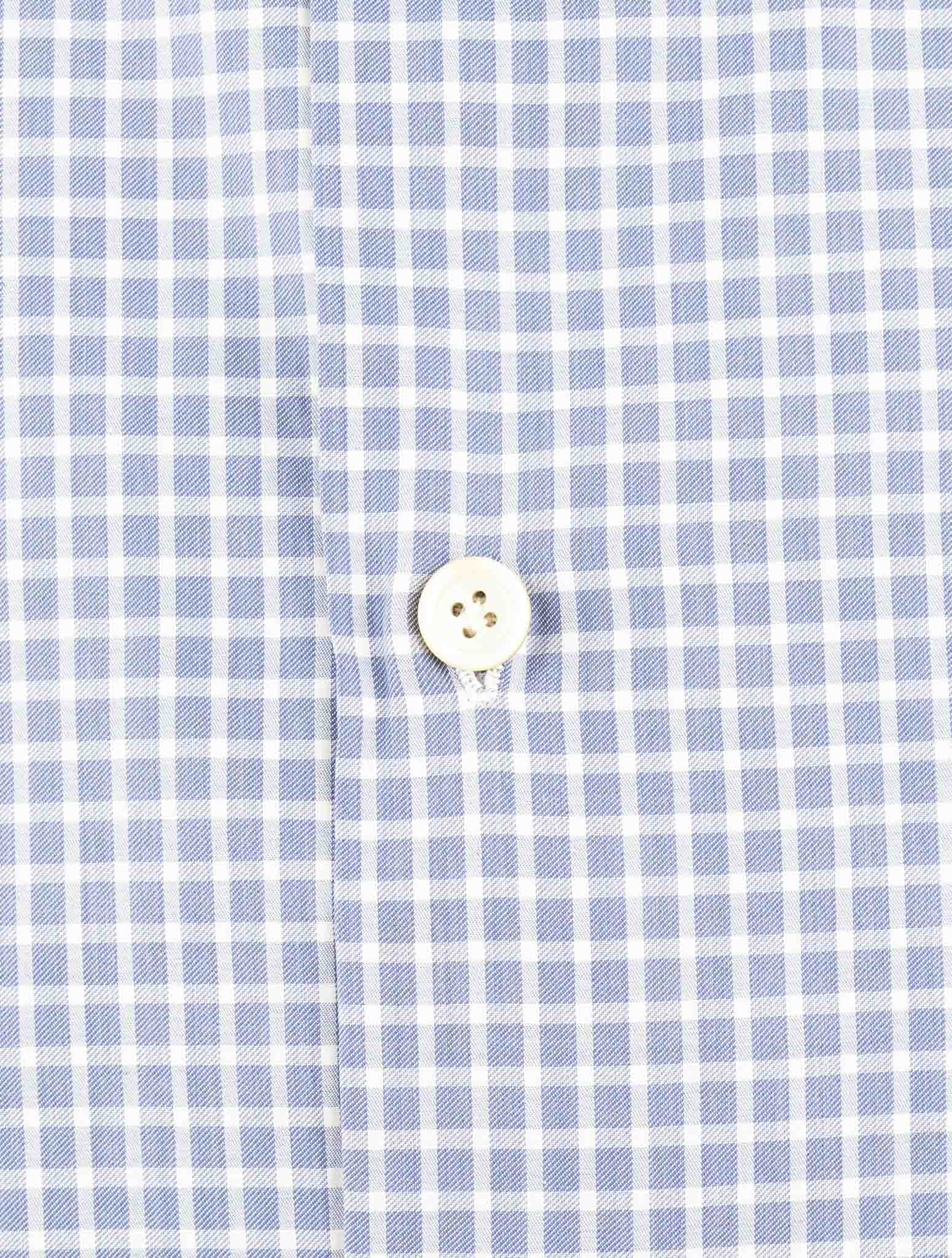 Kiton Blue Cotton Shirt