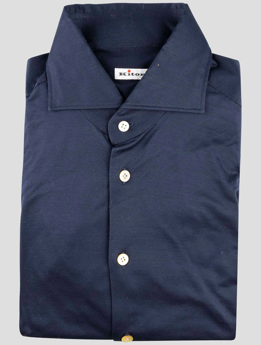 Kiton Blue Cotton Shirt