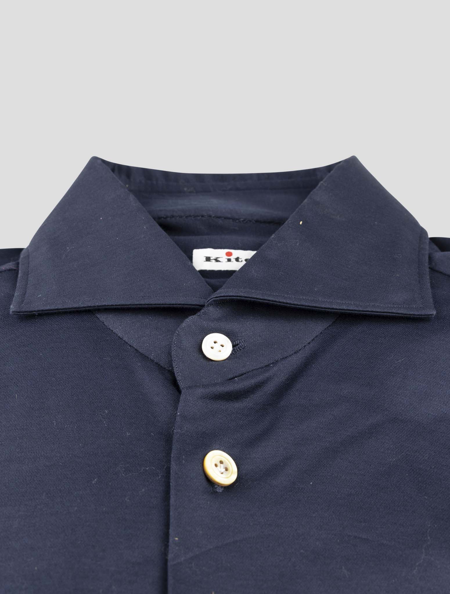 Kiton Blue Cotton Shirt